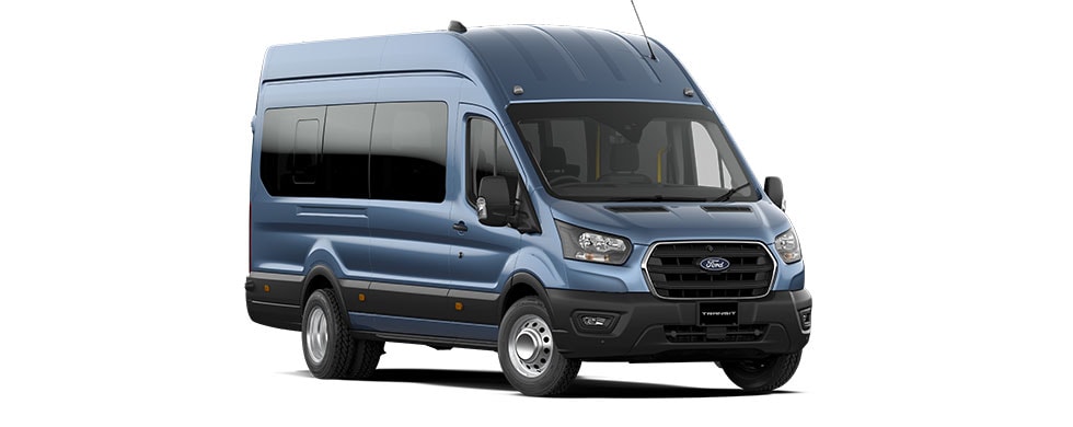 Transit Cargo Bus in blue metallic