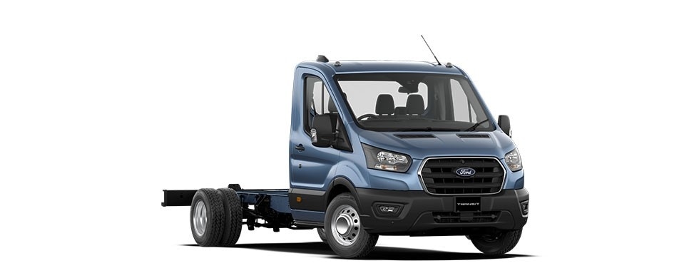 Transit Cargo Cab Chassis in blue metallic