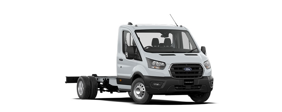 Transit Cargo Cab Chassis in frozen white
