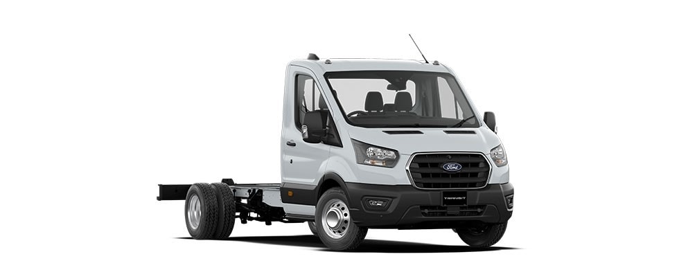 Transit Cargo Cab Chassis in frozen white