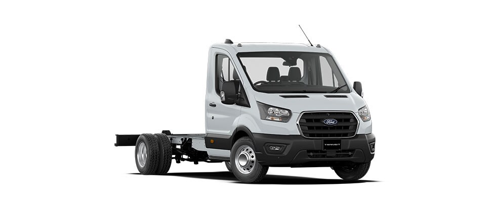 Transit Cargo Cab Chassis in frozen white