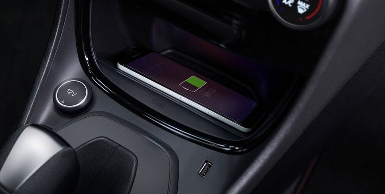 Ford Puma wireless charging a smartphone