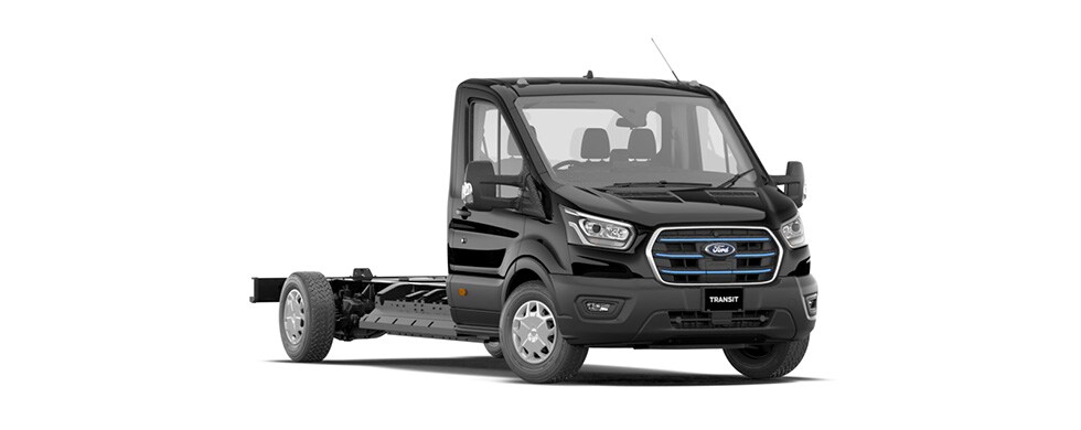 E Transit Cargo Cab Chassis in Agate Black
