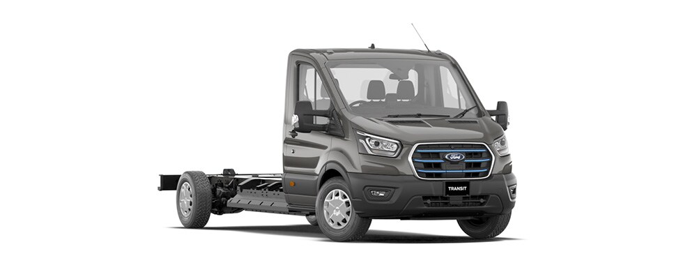 E Transit Cargo Cab Chassis in Magnetic