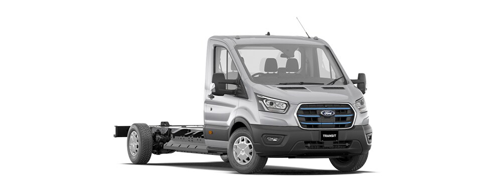 E Transit Cargo Cab Chassis in Moondust Silver