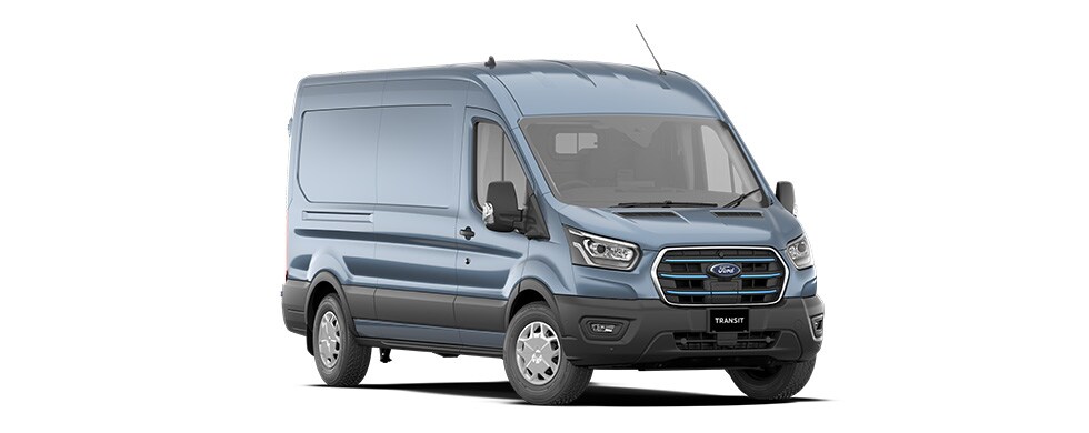 E Transit Cargo Medium Roof in Blue Metallic