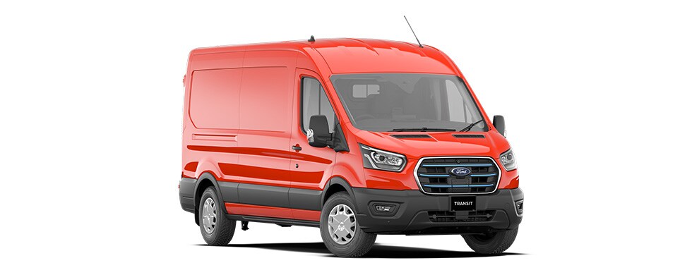 E Transit Cargo Medium Roof in Race Red