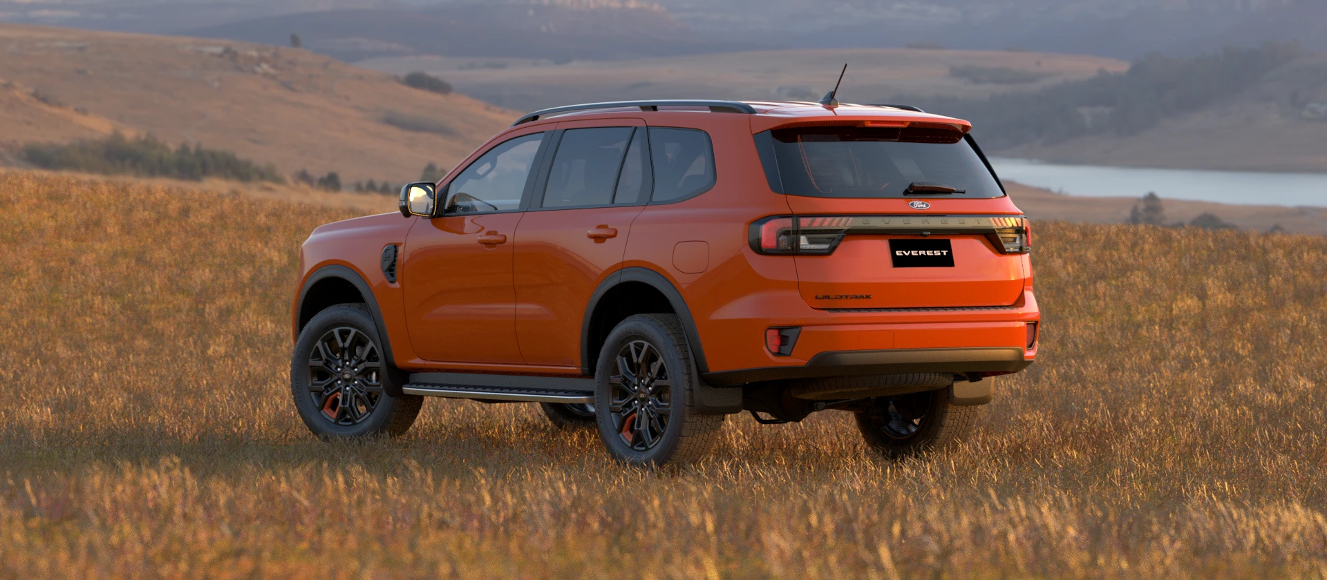Back View of Everest Wildtrak in Orange