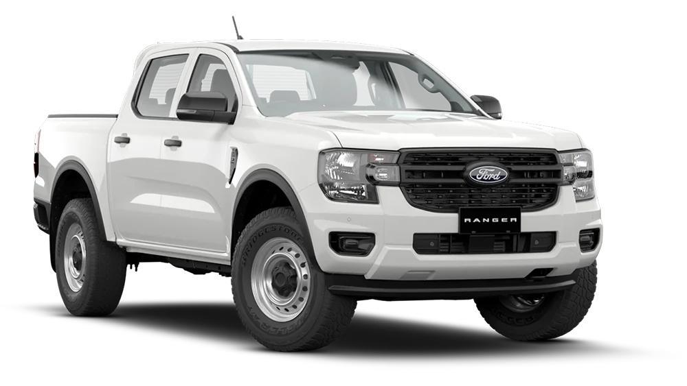 front view of white ranger sport on model-xl