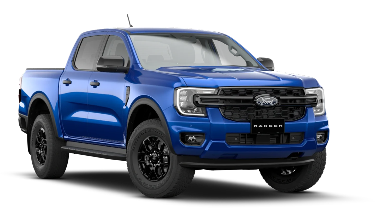 ford view of xlt in bluelightning showroom on model walk