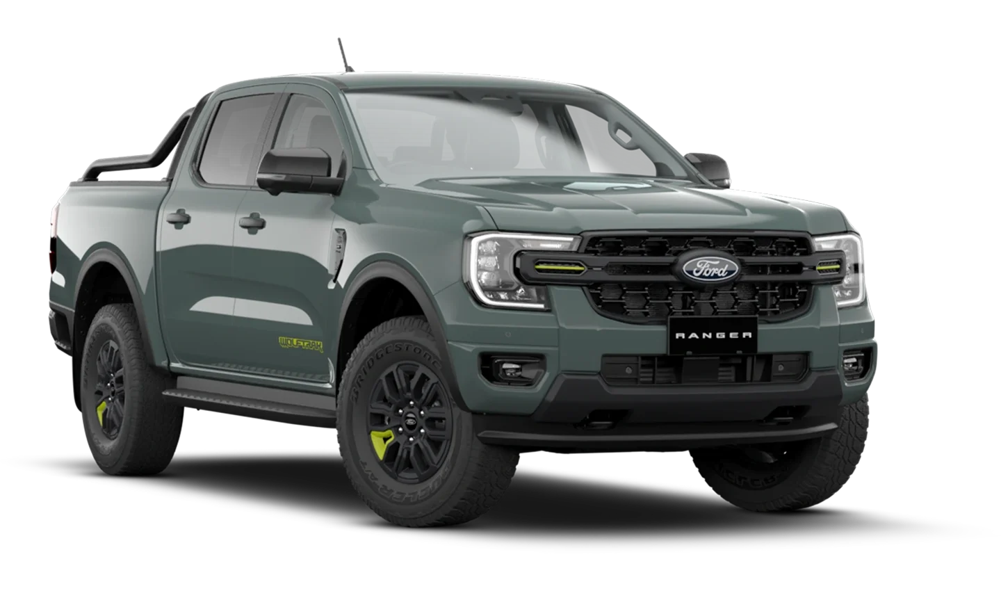 ford view of wolftrak in traction green on model walk