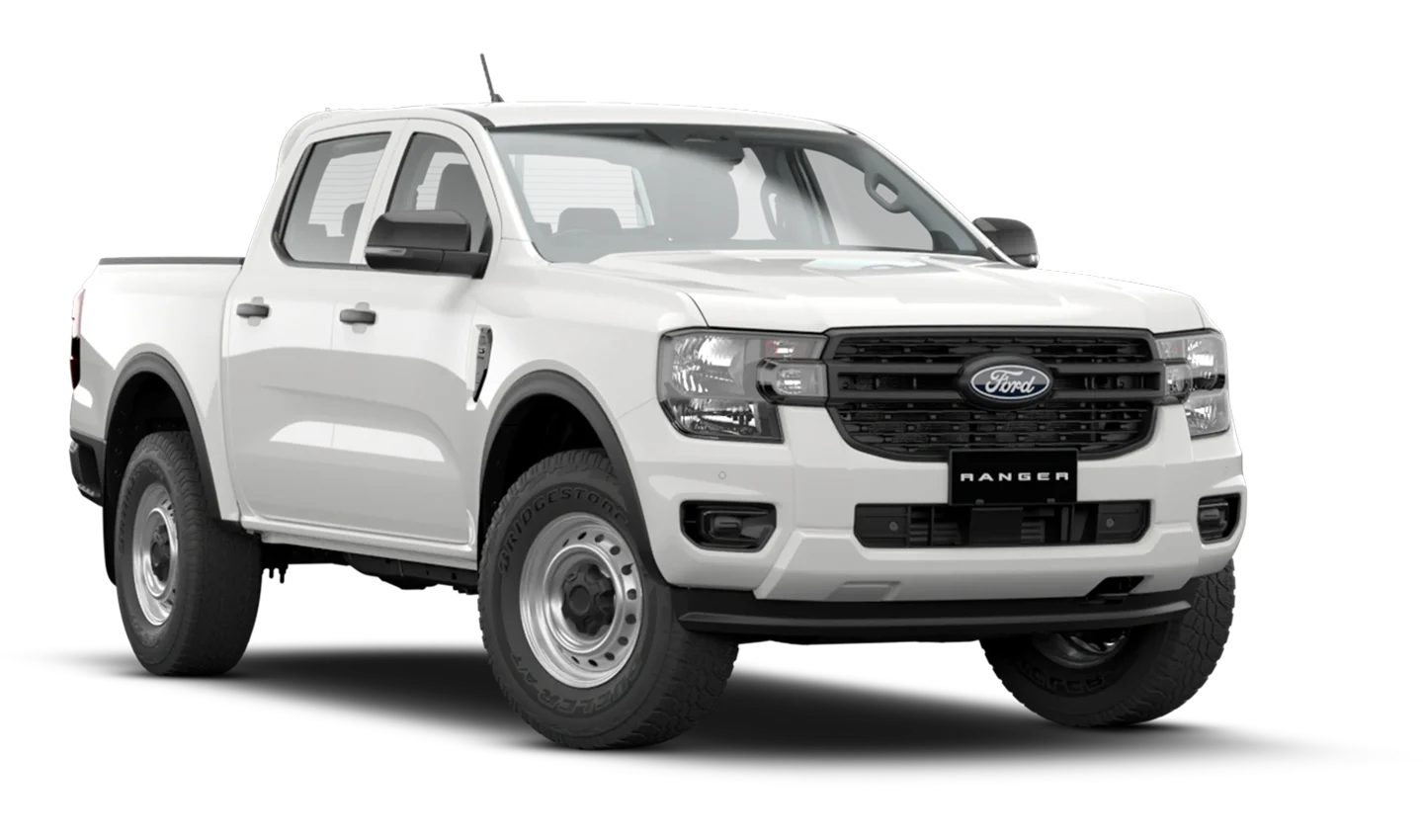 ford view of xl in arctic white on model walk