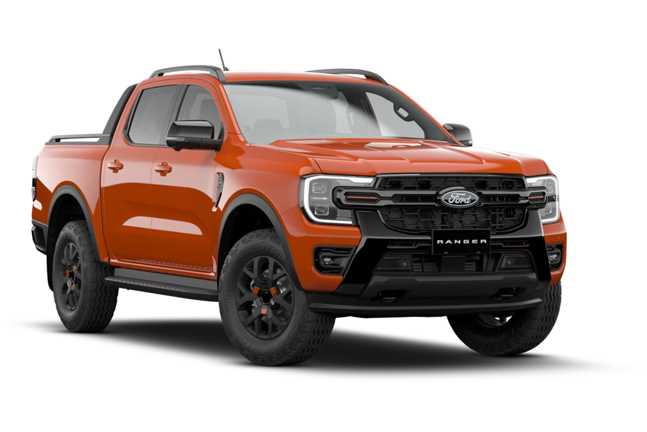 front view of orange wildtrak