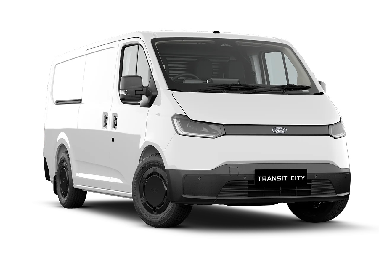 Front view transit city in white
