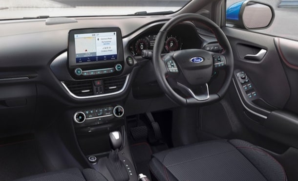 2020 Ford Puma interior showing steering wheel and SYNC 3 infotainment system